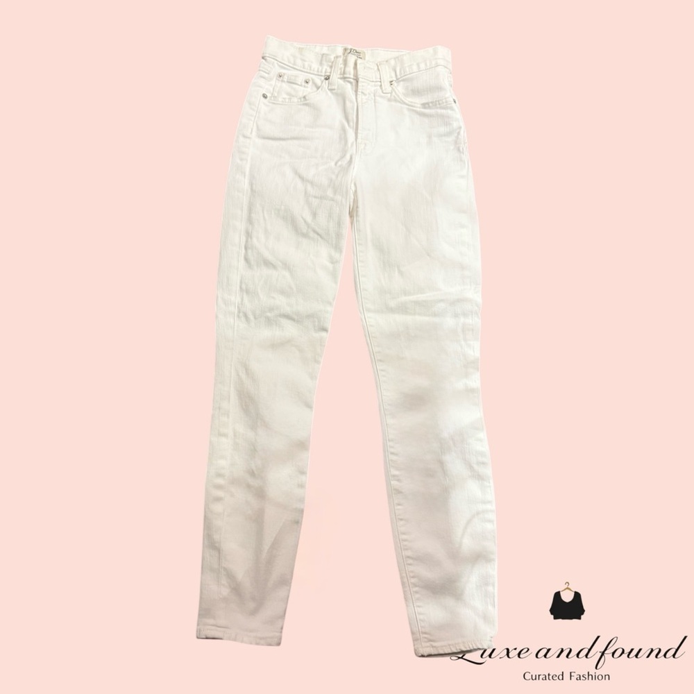 J. crew Women's White Jeans 9 inch high rise Toothpick Size 25
